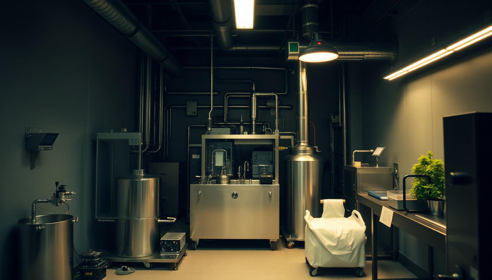 Nevada cannabis manufacturing and extraction facility with stainless steel processing equipment